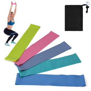 frew-5 PCS Resistance Loop Bands with Storage Bag Elastic Band Set for Yoga Fitness Home Gym Training (2)