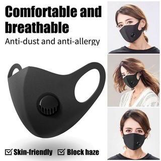 Korean mouth face Mask with valve Air Purifying Filter Dust Haze Fog Respirator Repeatable Washable