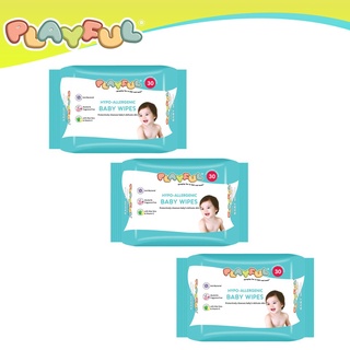 ○PLAYFUL Hypo-Allergenic Baby Wipes 30's x 3 packs