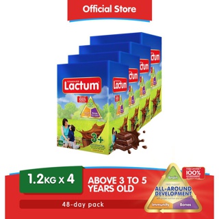[Online Exclusive] Lactum 3+ Chocolate 4.8kg (1.2kg x 4) Milk Drink for Children Over 3-5 Years Old
