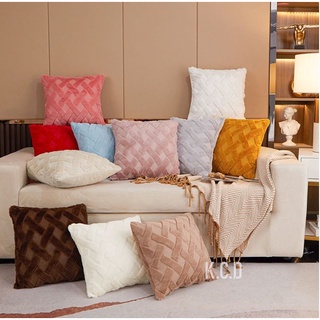 Throw Pillow Covers, Decorative Boho Cushion Case, Soft Plush Short Wool Pillow Case, Luxury Style F