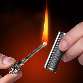 New Metal Waterproof Permanent Match Lighter Keychain Outdoor Survival Tool Flint Fire Starter Windp