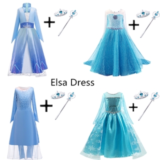 Frozen Elsa / Anna Princess Costume Girl Dress Child Cosplay Costume Girl Halloween Princess Party Dress