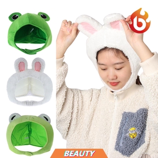 BEAUTY Woman/Men Big Frog Eyes Hat Cosplay Costume Plush Hat Bunny Ears Winter Autumn Hats Cute Green Headgear Female Beanie Caps Warmer Bonnet Cartoon Rabbit