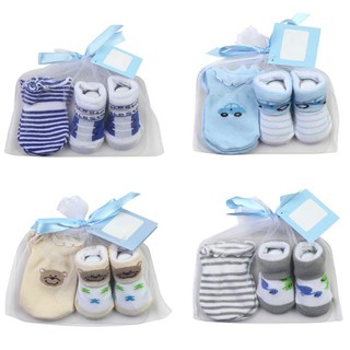 Baby Socks+Anti-Scratch Gloves Set for Baby Boys Infant 0-6 Months Newborn Gifts (1)