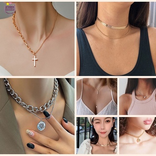Fashion Simple Retro Pendant Necklace Punk Personalized Women Girls Gold Choker Necklaces Jewelry Accessories