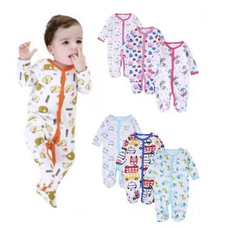Little Angels 3pc Newborn Infant Cotton Jumpsuit Romper Bodysuit Cotton Frogsuit Sleepwear Overalls