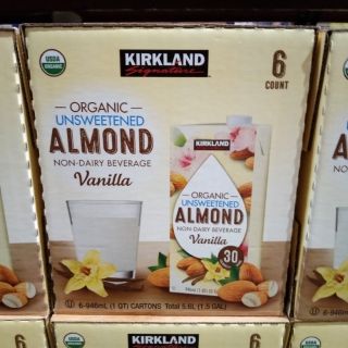 Kirkland Organic Unsweetened Almond 6 X 946 ml