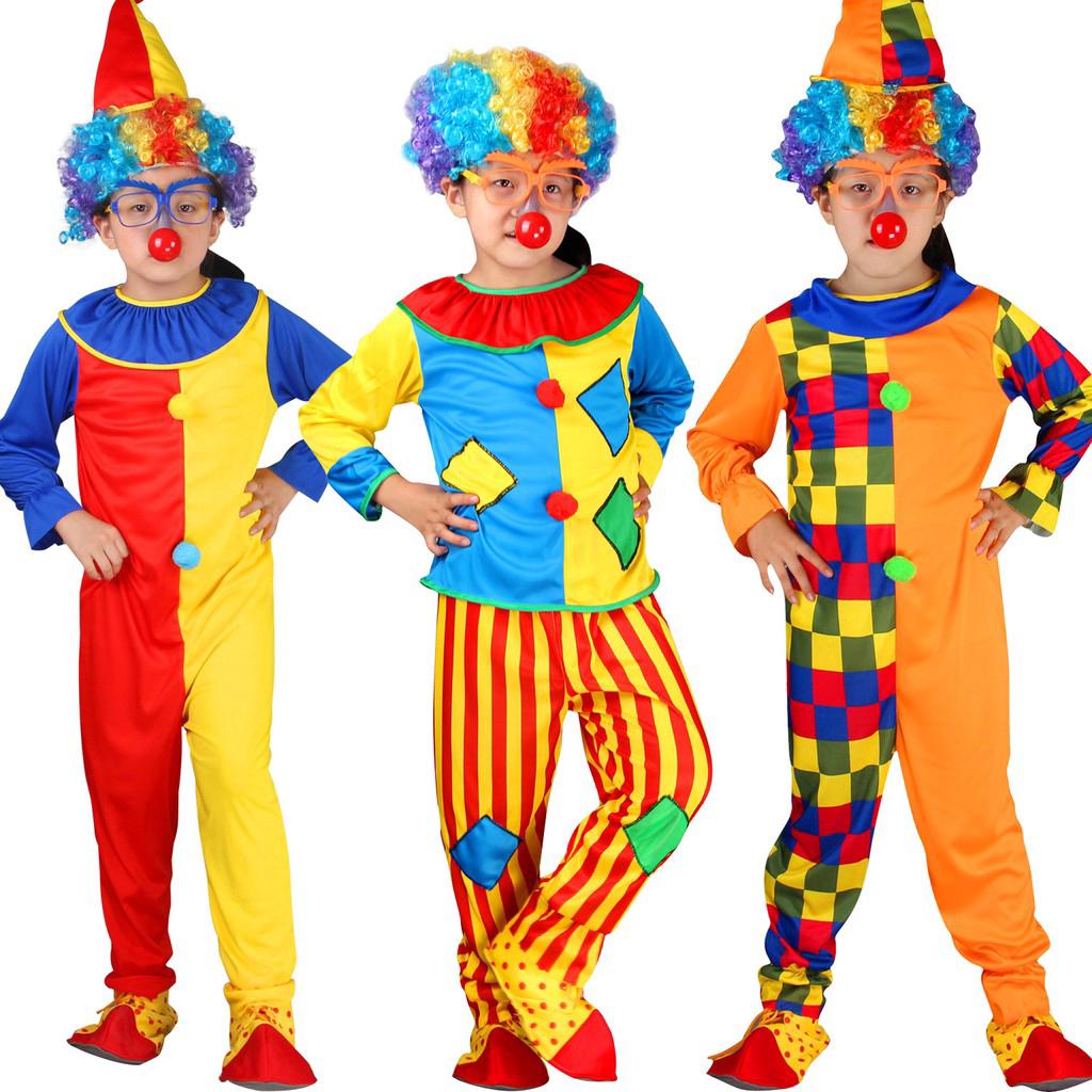 Halloween clown costume stage Boys kids dress clown suit (9)