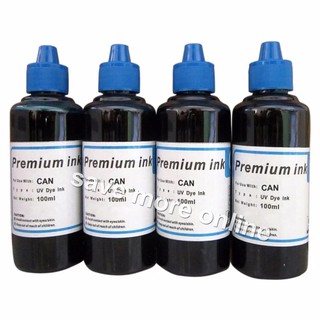 Premium UV Dye Ink compatible w/ Canon Set of 4 (Cyan)