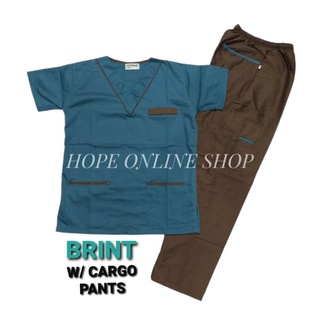 【Hot sale】Scrub suit set BRINT W/ cargo pants sTJe