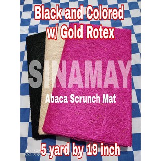 Sinamay Abaca Scrunch Mat | Black & Colored with Rotex (5 yard by 19 inch)