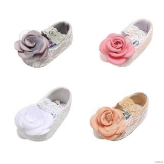 BOBORA Baby Shoes Girls Flower Lace Flats Non-Slip Soft Sole Toddler Infant First Walkers Princess (2)