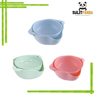 Double Layer Washing Basin Draining Basket Strainer Bowl for Rice and Vegetable