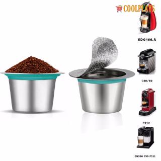 Coolplays Reusable Nespresso Refillable Coffee Capsule Refilling Cup Filter Machine Maker Pod