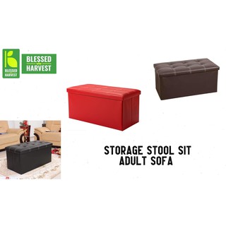 BHM Rectangular Leather Storage Stool Sit Adult Sofa Folding Storage Box