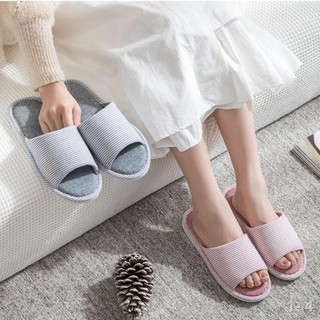 □●Japanese Linen cotton indoor non-slip home slippers house slippers for women and men
