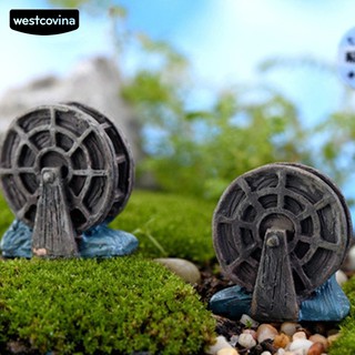 WEST ❀ 2 Pcs Waterwheel Micro Landscape Succulent Plants Fish Tank DIY Decor