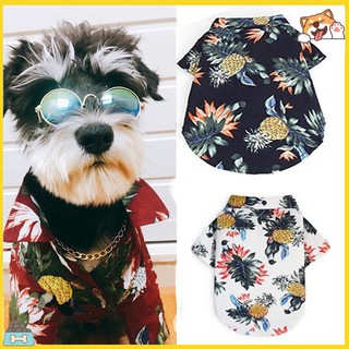 Hawaiian Style Pet Clothes Dog Printed Summer Beach Clothes Shirt Teddy T-Shirt