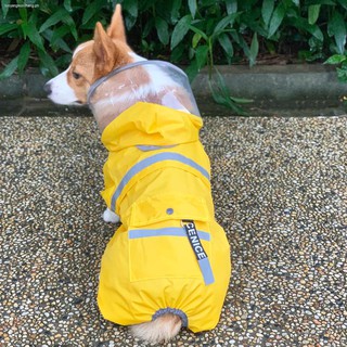 ◘∈Corgi dog raincoat protect stomach rain clothes waterproof pet small medium-sized legs turnkey c