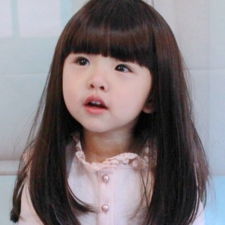 SF Lovely Boys Girls Hair Natural Wig Black long straight Full Head Children Wigs Kids Daily Hairpiece (4)
