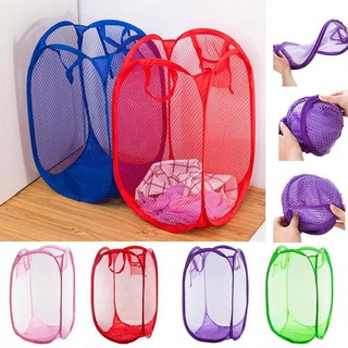 FabulousFlat Nylon Fabric Foldable Laundry Basket (random colors)