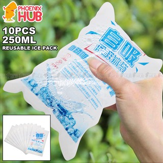 PhoenixHub AIB-250ml 10pcs Reusable Ice Pack Gel Bag Dry Pack Refrigerant Automatic Water Absorption (1)