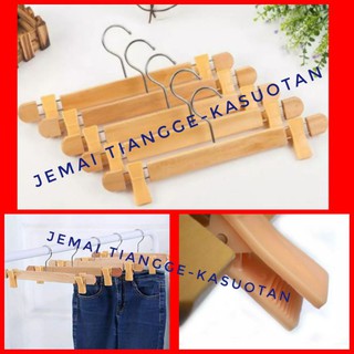 WOODEN CLIP HANGER FOR CLOTHES
