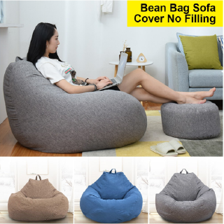 【bean bag】S/M/L/XL Stylish Bedroom Furniture Solid Color Single Bean Bag Lazy Sofa Cover DIY Filled Inside (No Filling) (1)