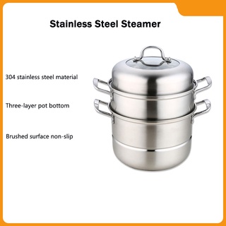 COD Kitchenware 3 Layer Stainless Steel Steamer 28CM Multifunctional Cooking Pots Cookware Steamer