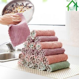 Thickened Kitchen Cleaning Tools Dishwashing Dishcloth Double-sided Rag Fleece Pineapple Oil-free Absorbent Rag Super Ab