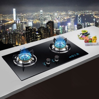 Gas stove embedded natural gas liquefied gas tempered glass top large gas stove double stove