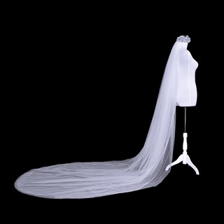 Wedding Bridal Party Mesh Yarn 3M Long 1T Tiur Bride Floor Gown Veil (6)