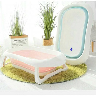 #PBT002 Portable Folding Baby Bath Tub Silicon Anti-Slip Bottom Bathtub Silicon Foldable Baby Bathtu