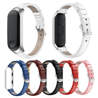 For Xiaomi Mi Band 3 / Mi Band 4 Leather Watch Band Wrist Strap Replacement Bracelet Accessory (1)