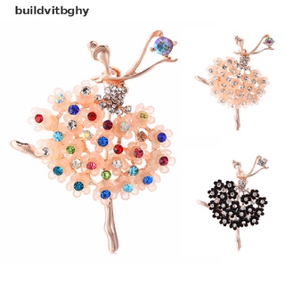 {buildvitbghy} Ballet Dancer Girl Brooch Pin Crystal Rhinestone Collar Brooch Jewelry Gifts hye