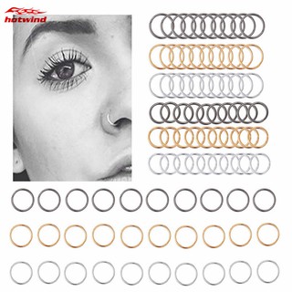 HW 60PCS Fashion Multiple Colour Circle Alloy Nose Rings Body Piercing Accessories