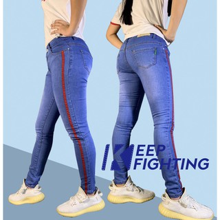 Jeans Side Striped Women Skinny Jeans Women Pencil Pants Denim Jeans Pants Femme/ JS Babae Maong
