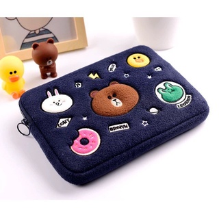 {new}2021Line Bear iPad 9.7/10.5/11 Pouch MacBook 11/13.3/14/15.6in Notebook Sleeve Bag Laptop PC Ta