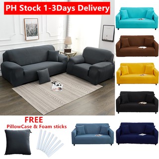 【PH STOCK & COD】The high quality 1/2/3/4-seater Seat Cover Elastic Sofa Cover for Regular or L Shape Stretchable