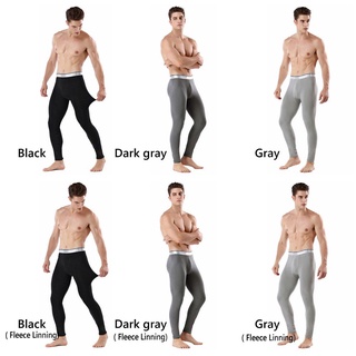 MELODG L-3XL Thermal Underwear Fleece Lined Bottom Pants Men's Long Johns Leggings Winter Thick Trousers Home Pajamas/Multicolor (2)