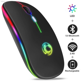 ﹊✘iMICE Wireless Mouse Bluetooth RGB Rechargeable Mouse Wireless Computer Silent Mause LED Backlit E