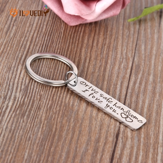 Popular Keychain Accessories / Safe Driving Printing Aluminum Couples Key chain