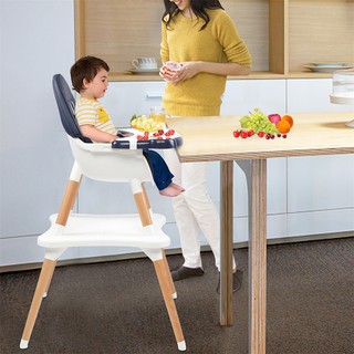 [baby]Children's High Dining Chair & Beech Wood Leg Detachable Two-In-One Table & Chair Innovative D