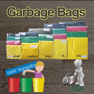 Trash Bag (100pcs/pack) - Small, Medium, Large, XL & XXL - Red, Green, Yellow, Black [R]