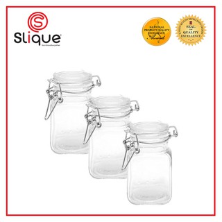 SLIQUE Glass Jar w/ Glass Lid [Set of 3] | Storage Essentials Amazing Gift Idea For Any Occasion!