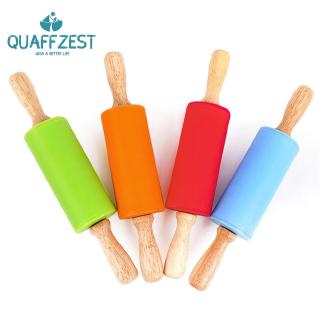 Non-Stick Wooden Handle Silicone Rolling Pin Pastry Dough Roller Kitchen Baking Cooking Tools