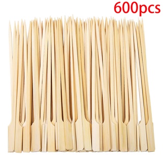 600Pcs Bamboo Paddle Skewers Barbecue Bamboo Skewers Cocktail Sticks for Barbeque Kebabs Cocktails Buffets Party 9cm
