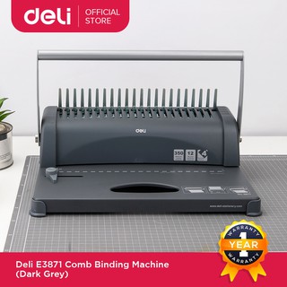 Deli E3871 Comb Binding Machine Dark Gray (Automatic)