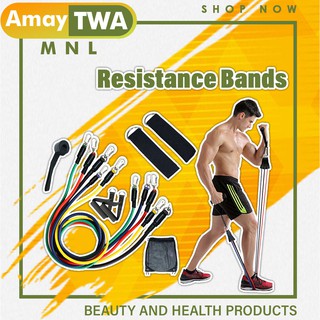 11pcs/set Pull Rope Fitness Exercises Resistance Bands CrossFit Latex Tubes Pedal Exerciser Body